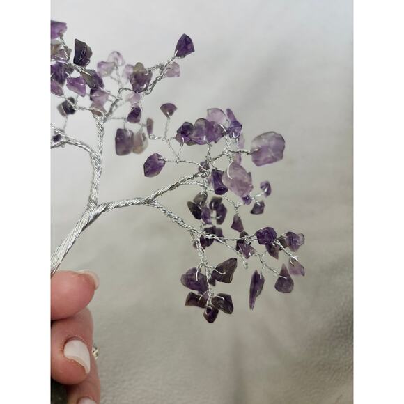 Amethyst Gem Stone TREE Purple with Silver Branches Bonsai Crystal - Picture 7 of 11
